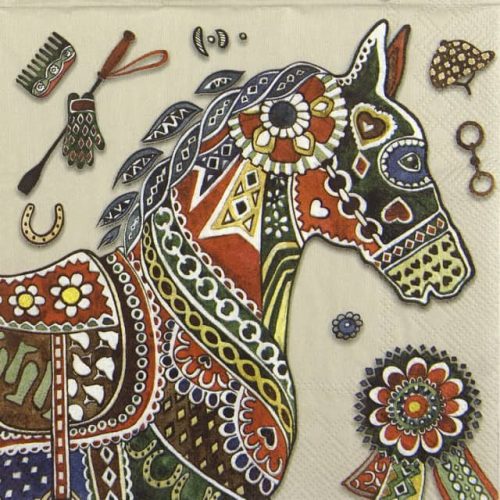 Paper Napkin decorated horse linen