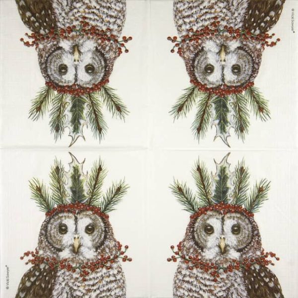 Paper Napkin Winter Owl Candance