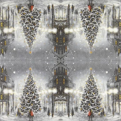 Single Decoupage Napkin Christmas Tree