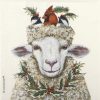Paper Napkin Christmas sheep and birds