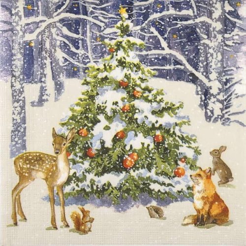 Single Paper Napkin - Carola Pabs: Winter Forest