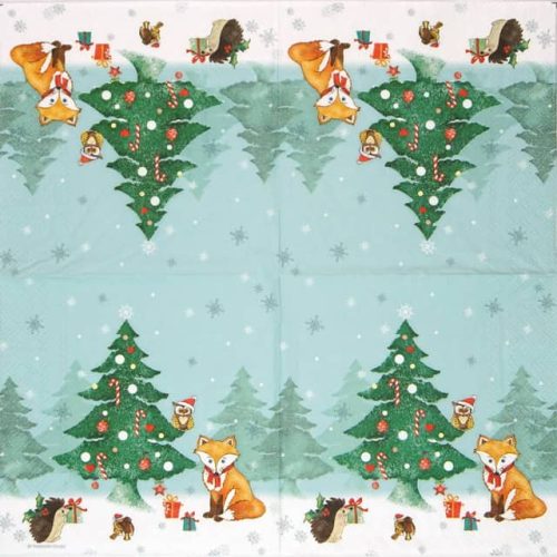Paper Napkin Christmas Forest and animals