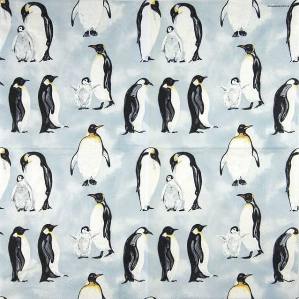 Single Paper Napkin - Penguins - Image 2