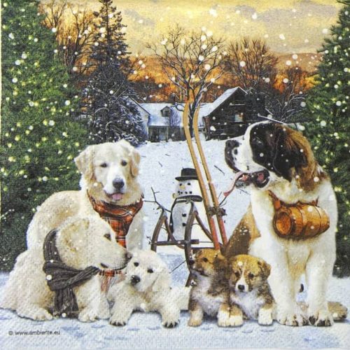 Paper Napkins - Posing Dogs (20 pieces)