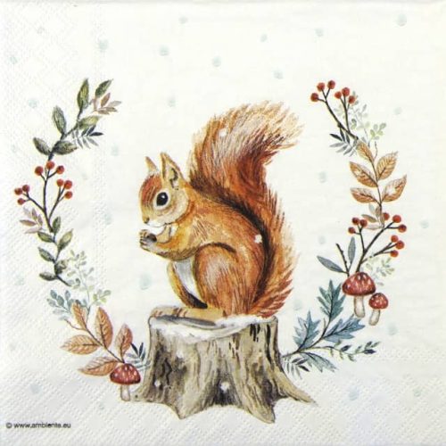 Paper Napkin Squirrel in winter