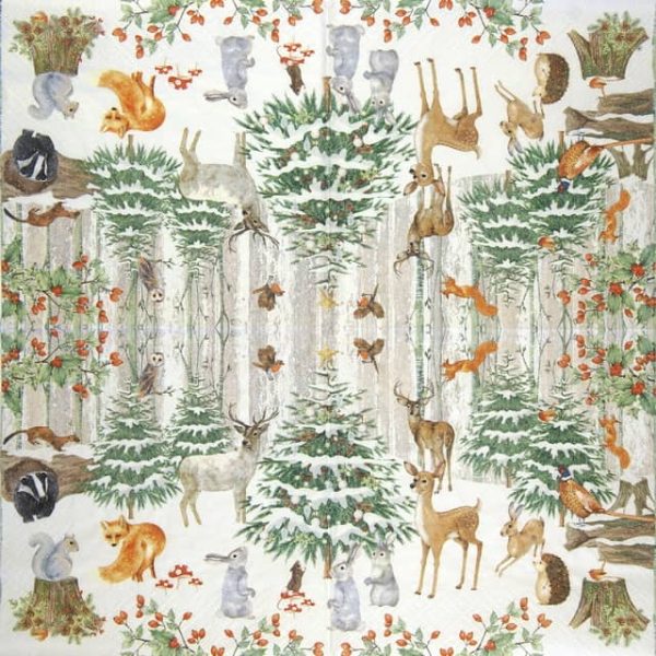 Paper Napkin Wildlife in Wintertime