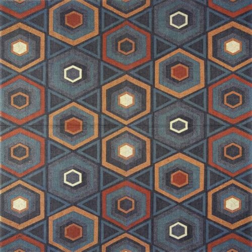Paper Napkin Hexagon tiles blue terracotta