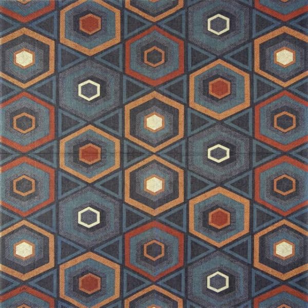 Paper Napkin Hexagon tiles blue terracotta