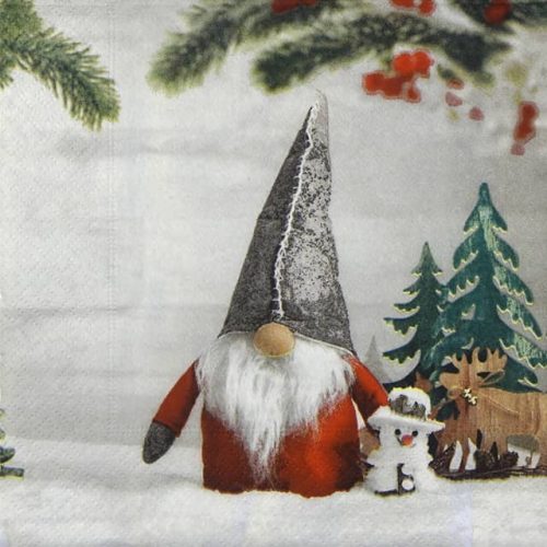 Paper Napkin Tomte and Snowman