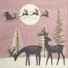Paper Napkin Reindeers and Santa Cut-Outs Pink