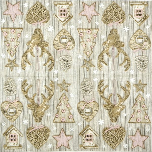Paper Napkin - X-Mas Decoration with Pink - Image 2