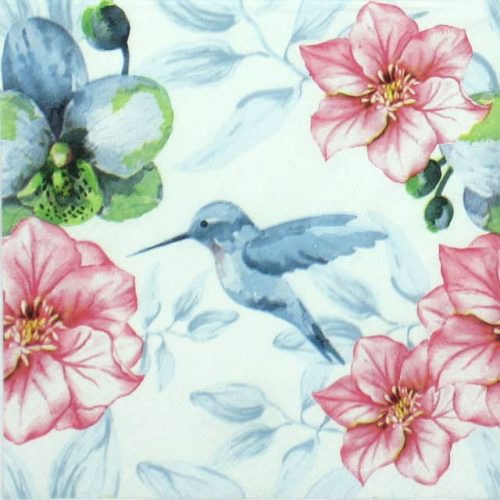 Paper Napkins - Blue Hummingbird (20 pieces)