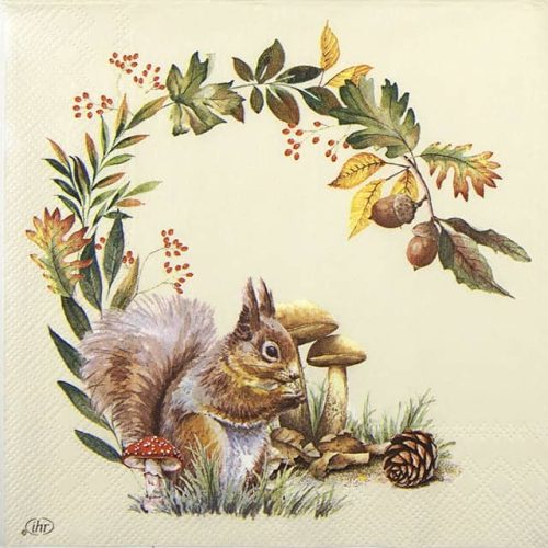 Paper Napkin - Squirrel in the Forest cream