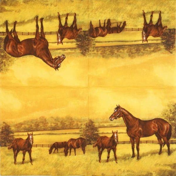 Single Paper Napkin - Mare with a Colt Painting