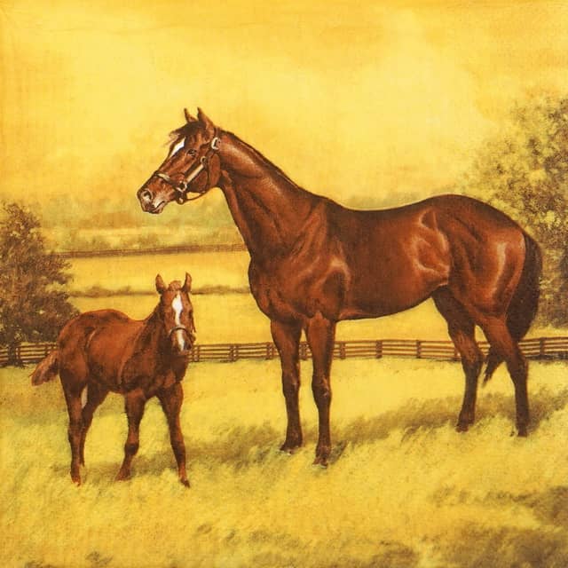 Paper Napkins - Mare with a Colt Painting (20 pieces)