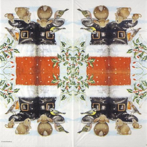 Paper Napkin Santa with animals