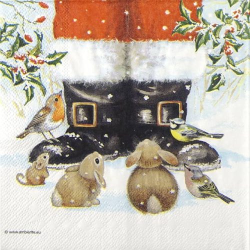 Paper Napkin Santa with animals