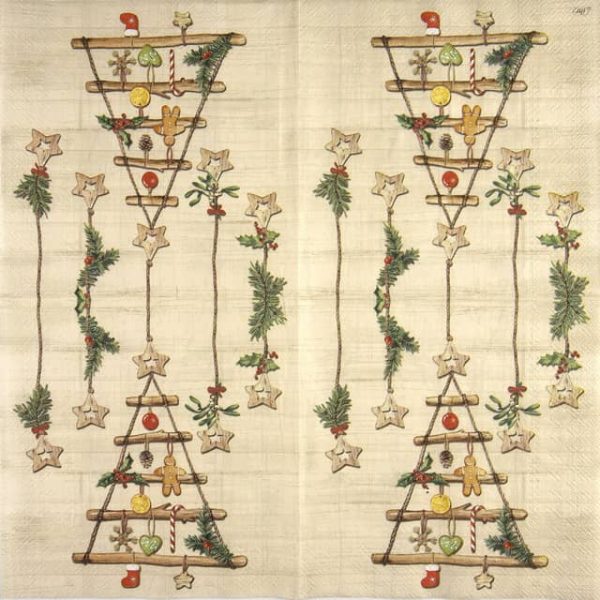 Paper Napkin Christmas gingerbreads Deco cream
