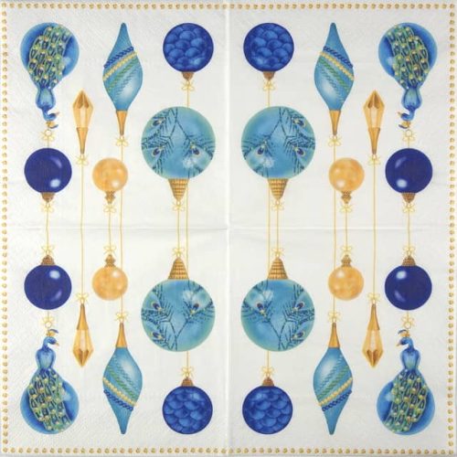 Paper Napkin turquoise Christmas ornaments