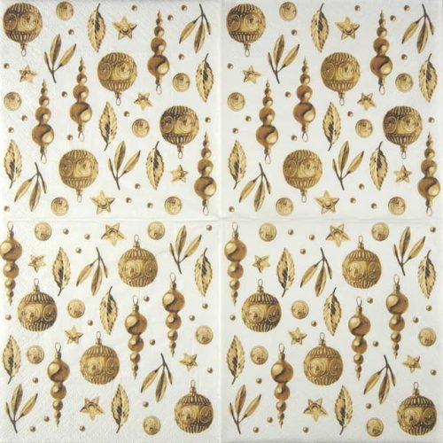 Paper Napkin Golden Christmas Ornaments