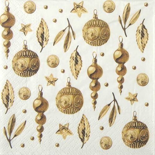 Paper Napkin Golden Christmas Ornaments