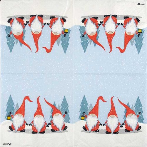 Paper Napkin Winter Gnomes