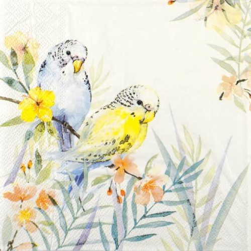 Paper Napkins - Budgies Couple (20 pieces)