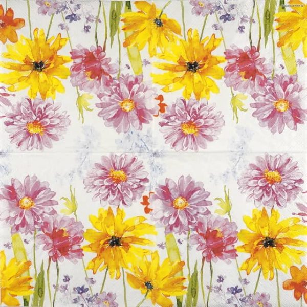 Paper Napkin Painted flowers
