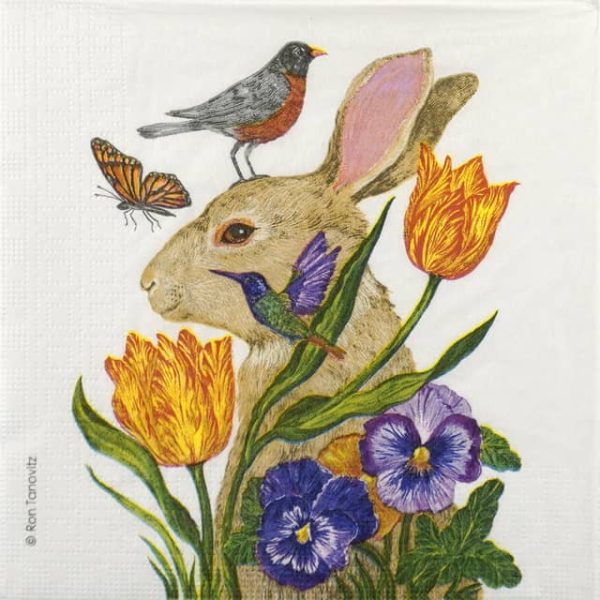 Cocktail Decoupage Napkin - Ron Tanovitz: Bunny Buddies