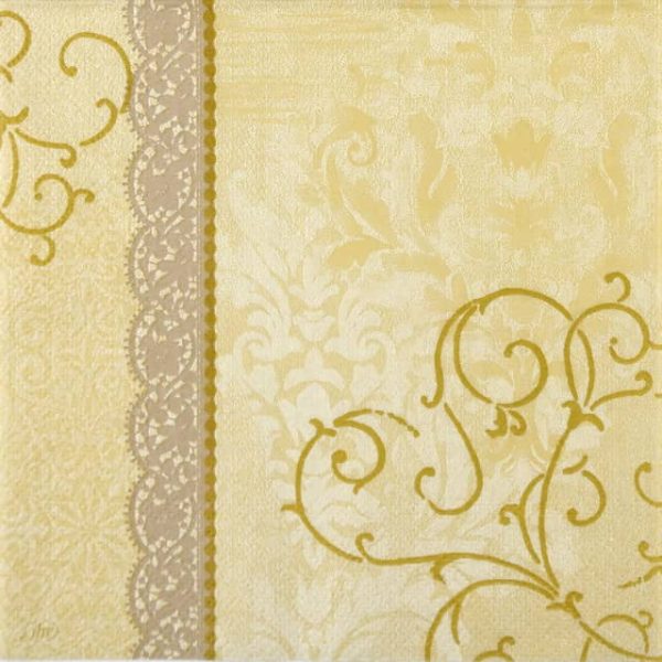 Paper Napkin - Ornaments cream gold