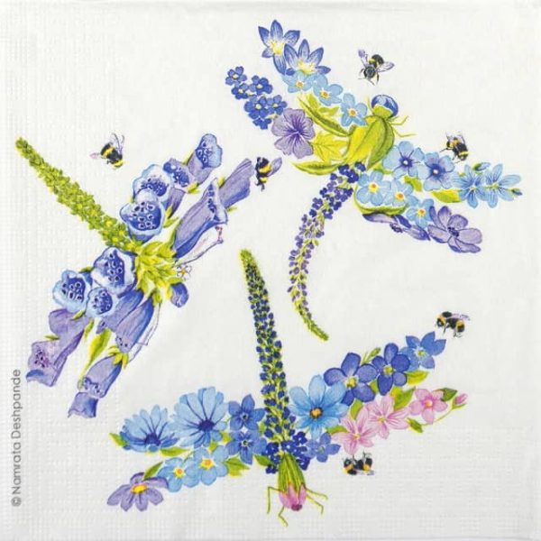 Cocktail Decoupage Napkin - Namrata Deshpande: Dragonfly Fleurettes