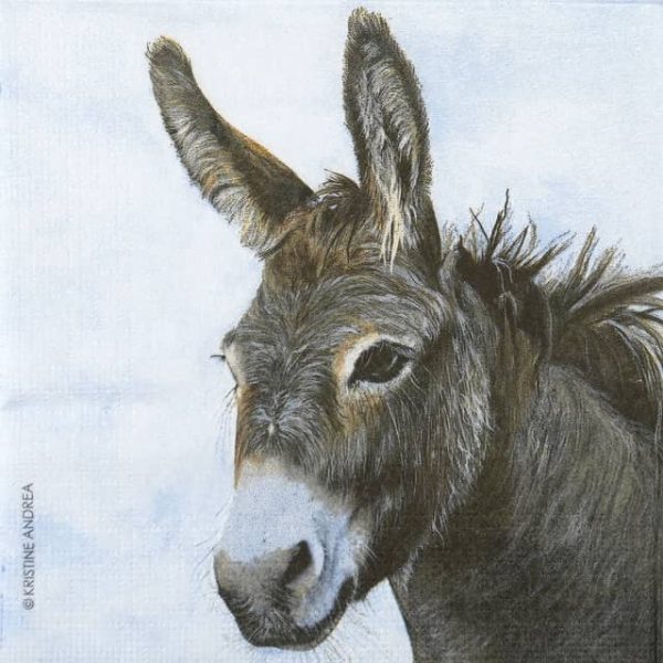 Cocktail Decoupage Napkin - Kristine Andrea: Honkey the Donkey