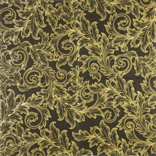 Paper Napkin Baroque Gold /Black