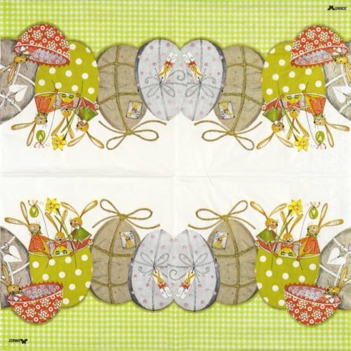 Paper Napkin - Easter eggs with bunnies