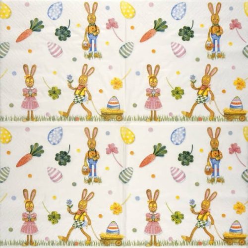 Paper Napkin - Playful Easter Bunnies