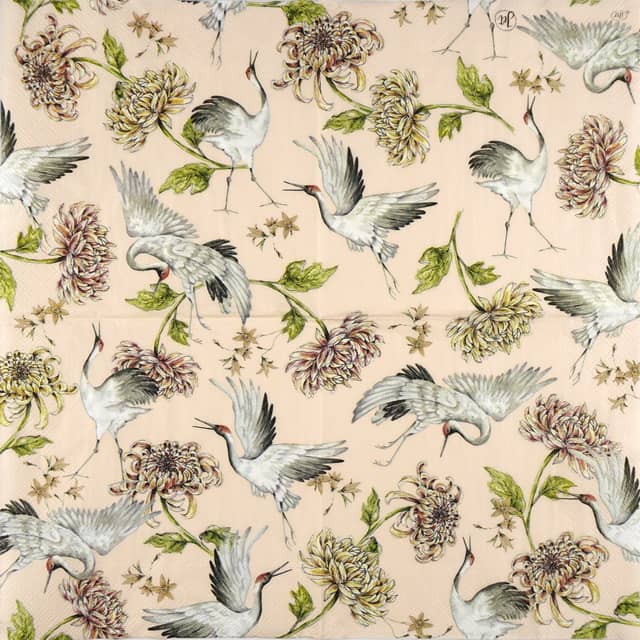 Paper Napkin - Craine birds and flowers