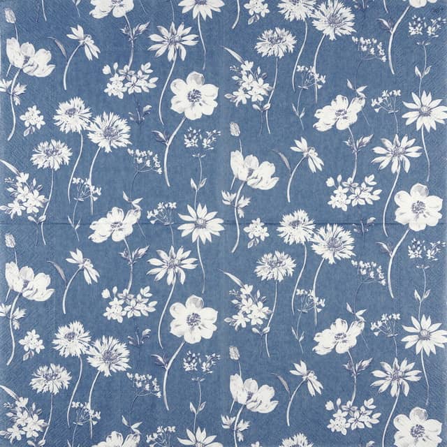 Paper Napkin Daisies on blue