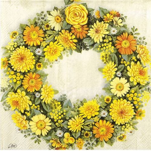 Paper Napkin Yellow flower wreath