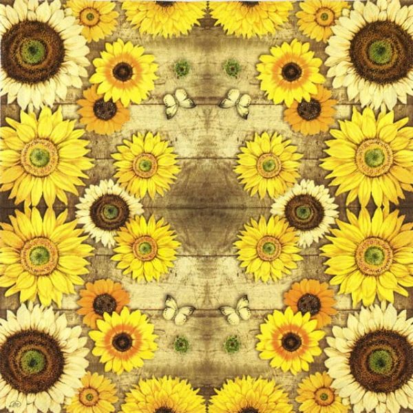 Paper Napkin Sunflowers