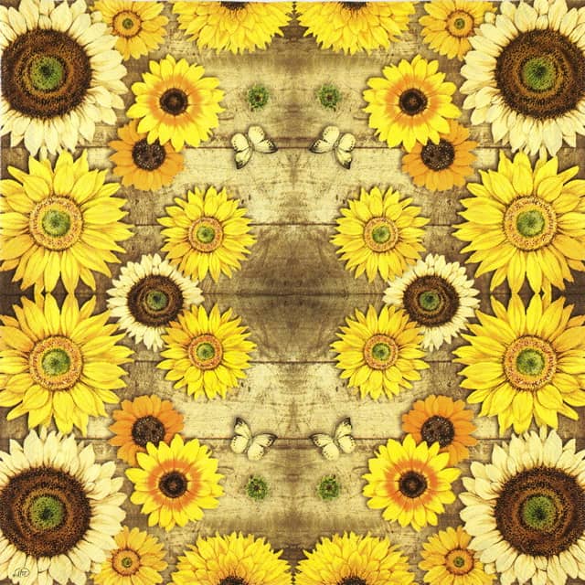 Paper Napkin Sunflowers