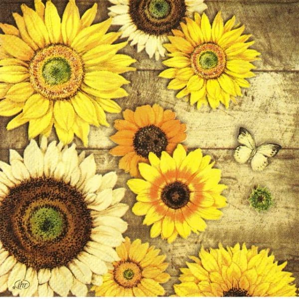 Paper Napkin Sunflowers