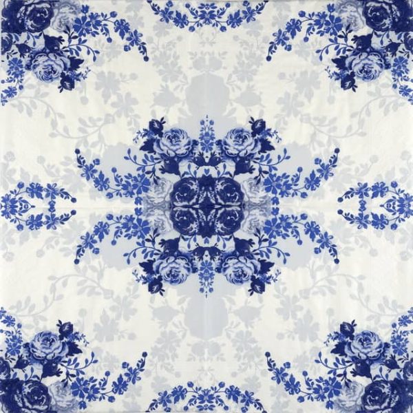 Paper Napkin - Blue Roses
