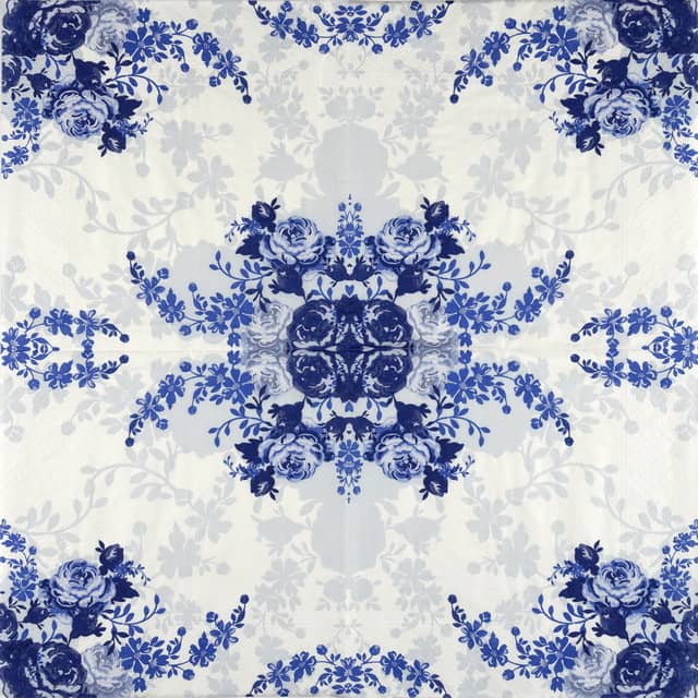 Paper Napkin - Blue Roses