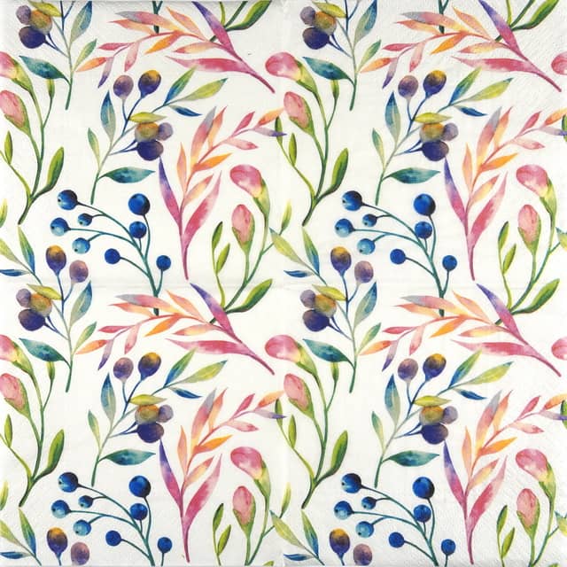 Paper Napkins - Multicolored Flowers