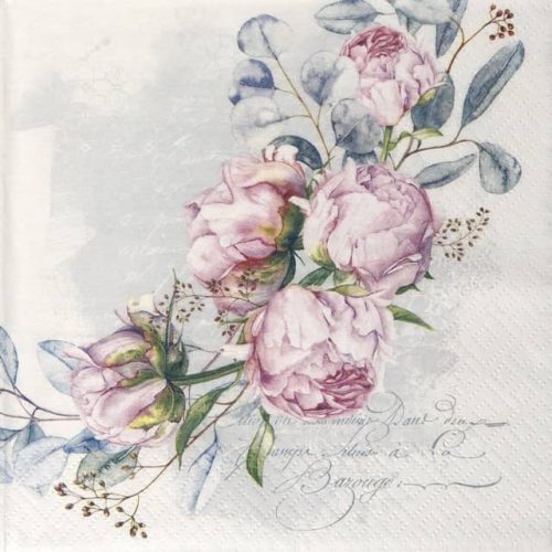 Paper Napkin pastel pink roses