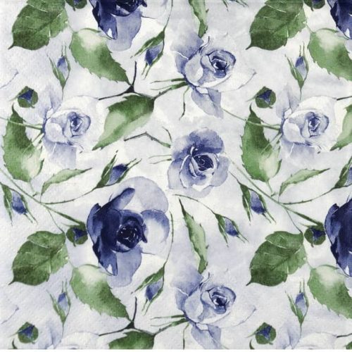 Paper Napkin Blue Roses