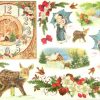 Rice Paper - X-mas Fawn and Clock