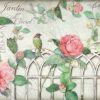 Rice Paper - Garden with Roses and Bird