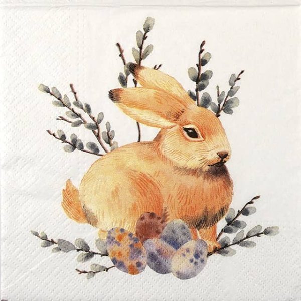 Paper Napkin - Watercolor Bunny
