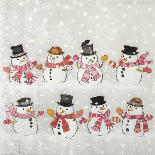 Paper Napkin - Dancing Snowmen